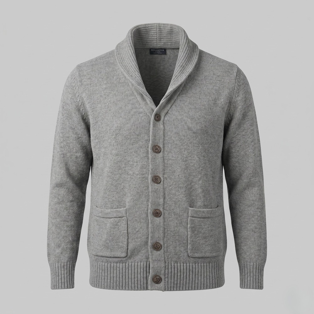 Matchstick Mens 3XL Gray Cardigan Sweater Shawl Neck Button Front 100% Cotton